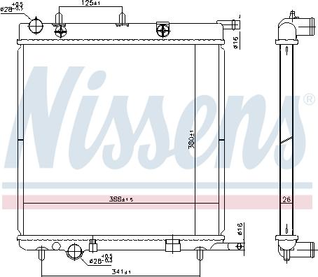 Nissens 606400 - Радиатор, охлаждение двигателя autosila-amz.com