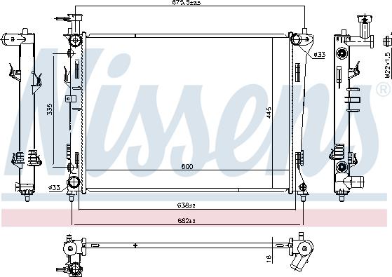 Nissens 606475 - Радиатор, охлаждение двигателя autosila-amz.com