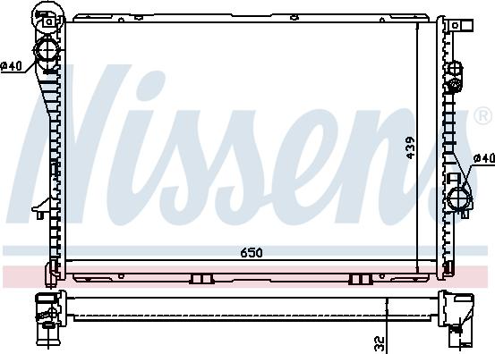 Nissens 60603A - Радиатор, охлаждение двигателя autosila-amz.com