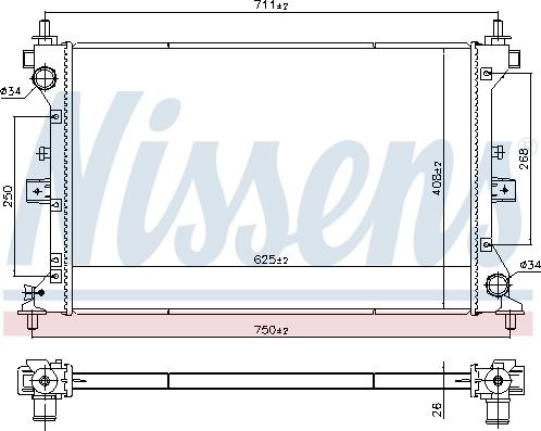 Nissens 606383 - Радиатор, охлаждение двигателя autosila-amz.com