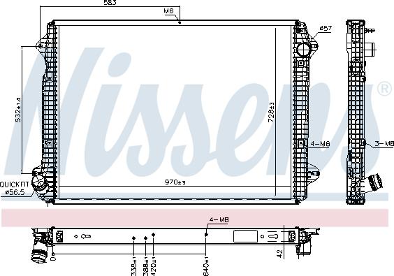 Nissens 606320 - Радиатор, охлаждение двигателя autosila-amz.com