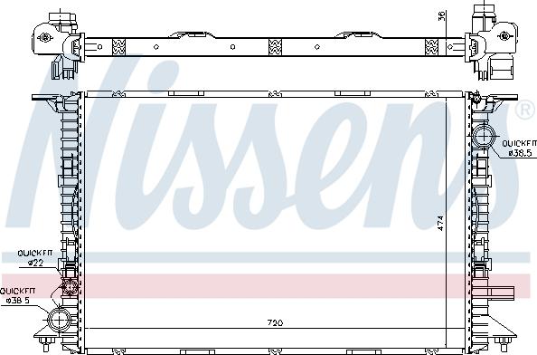 Nissens 60356 - Радиатор, охлаждение двигателя autosila-amz.com