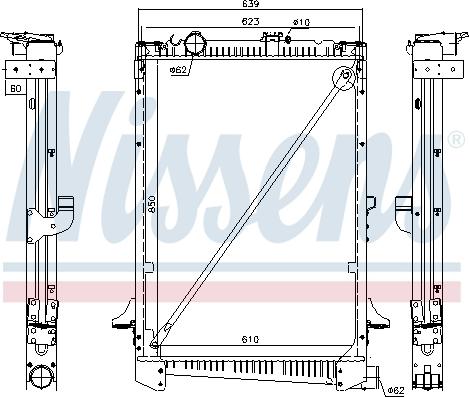 Nissens 61441A - Радиатор, охлаждение двигателя autosila-amz.com