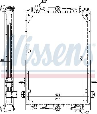 Nissens 61427A - Радиатор, охлаждение двигателя autosila-amz.com