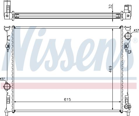 Nissens 61014A - Радиатор двигателя CHRYSLER 300C (04-) 2.7 i V6 24V autosila-amz.com