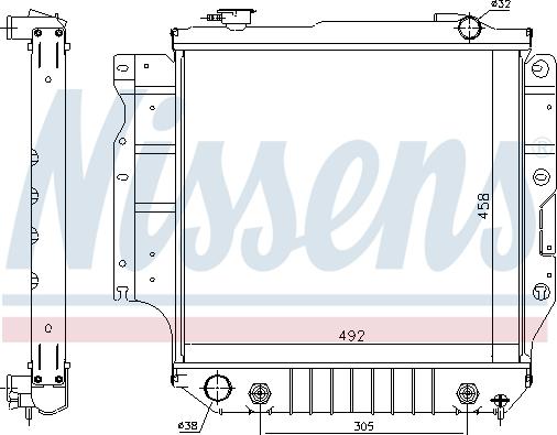 Nissens 61036 - Радиатор двигателя JEEP WRANGLER  (TJ) (97-) 4.0 i autosila-amz.com