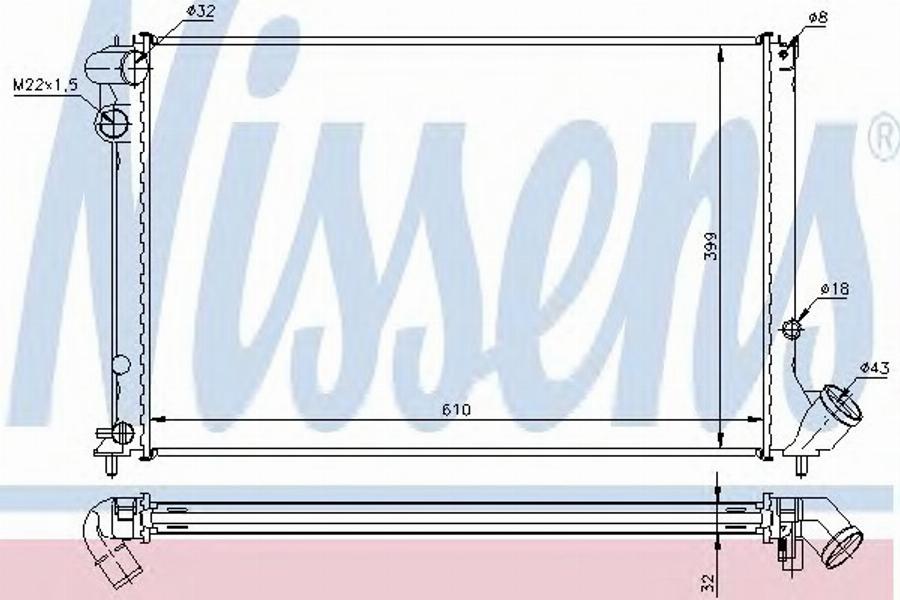 Nissens 61339A - Радиатор, охлаждение двигателя autosila-amz.com