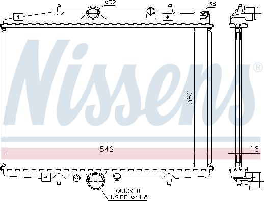 Nissens 61291A - Радиатор двигателя CITROEN C5 1,8  00- autosila-amz.com