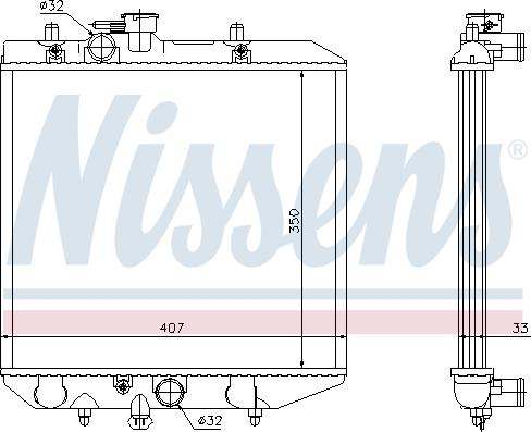 Nissens 61749 - Радиатор, охлаждение двигателя autosila-amz.com