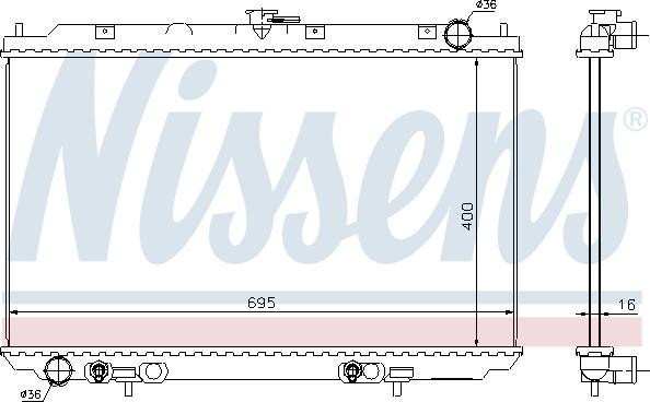 Nissens 68725 - Радиатор, охлаждение двигателя autosila-amz.com