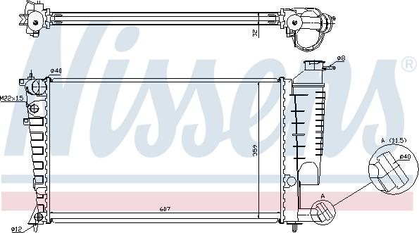 Nissens 63512A - Радиатор двигателя PEUGEOT 306 II 2,0 97- autosila-amz.com