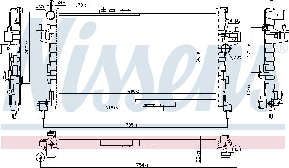 Nissens 695828 - Радиатор, охлаждение двигателя autosila-amz.com