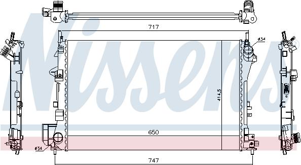 Nissens 696365 - Радиатор, охлаждение двигателя autosila-amz.com