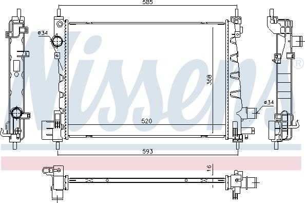 Nissens 630796 - Радиатор двигателя CHEVROLET SPARK  (15-) 1.0 i autosila-amz.com