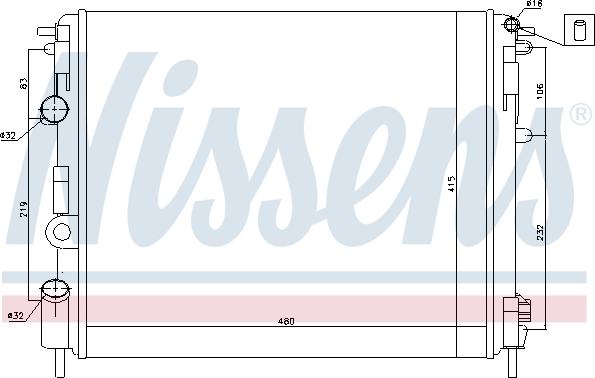 Nissens 695225 - Радиатор, охлаждение двигателя autosila-amz.com