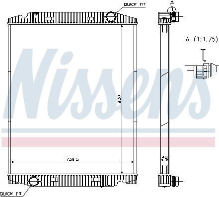 Nissens 63331A - Радиатор Ивеко Cтралис системы охлаждения 900x739x48 мм autosila-amz.com