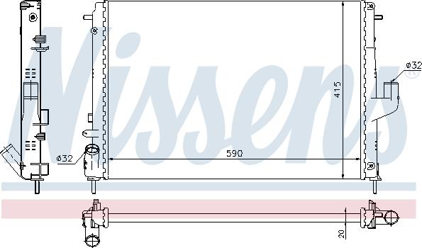 Nissens 691274 - Радиатор, охлаждение двигателя autosila-amz.com