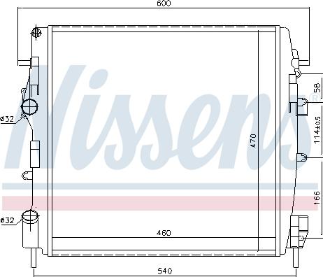 Nissens 63762 - Радиатор системы охлаждения NISSAN: KUBISTAR 1.2/1.5DCI/1.6 03- \ RENAULT: KANGOO 1.2/1.5DCI/1.6/1.9 autosila-amz.com