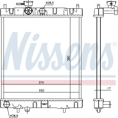 Nissens 62954 - Радиатор, охлаждение двигателя autosila-amz.com