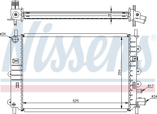 Nissens 694365 - Радиатор, охлаждение двигателя autosila-amz.com