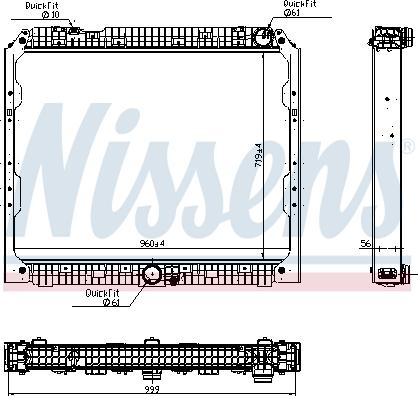 Nissens 627002 - Радиатор двигателя MERCEDES ANTOS (12-) autosila-amz.com