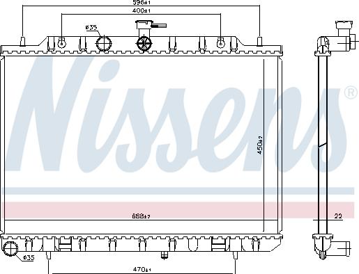 Nissens 67366 - Радиатор двигателя NISSAN X-TRAIL (T31) (07-) 2.0 dCi autosila-amz.com