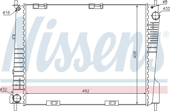 Nissens 67283 - Радиатор двигателя RENAULT CLIO 1.2-1.6 05- autosila-amz.com