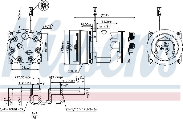 Nissens 89410 - КОМПРЕССОР КОНДИЦИОНЕРА VOLVO FH 12, FH 16, FL 12, FM 12, NH 12 D12A34 autosila-amz.com