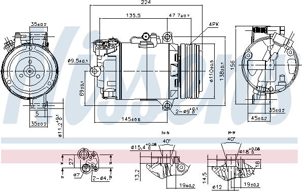 Nissens 89483 - Компрессор кондиционера BMW X3 E83 (04-) X3 2.0d autosila-amz.com