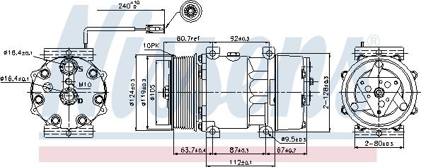 Nissens 89474 - КОМПРЕССОР КОНДИЦИОНЕРА RVI MIDLUM, PREMIUM 2 VOLVO FL II 10.05- autosila-amz.com