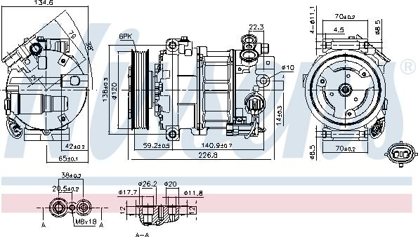 Nissens 89584 - Компрессор кондиционера OPEL INSIGNIA A (08-) 2.8 i TURBO autosila-amz.com