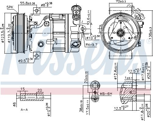 Nissens 89577 - Компрессор кондиционера FIAT CROMA OPEL SIGNUM, VECTRA C, VECTRA C GTS 1.6-2.2 04.02-12.10 autosila-amz.com