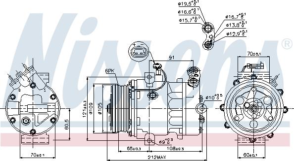 Nissens 89095 - Компрессор кондиционера OPEL ASTRA G  98- autosila-amz.com