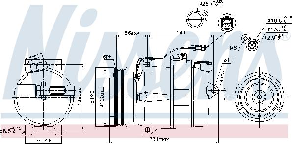 Nissens 89054 - компрессор кондиционера!\ Audi A6 2.6-2.8 94> autosila-amz.com