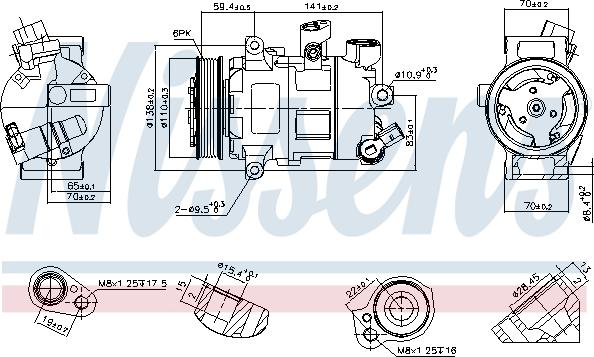 Nissens 890607 - Компрессор кондиционера MAN TGE AUDI A1, A1 CITY CARVER, A3, Q2, Q3, TT SEAT ARONA, ATECA, IBIZA IV, autosila-amz.com