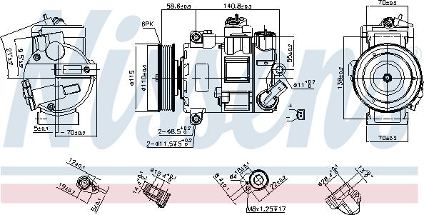 Nissens 890632 - компрессор кондиционера замена 89020 VW Golf Passat 1.2-3.6i TDi 04 autosila-amz.com