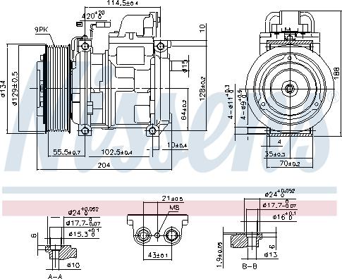 Nissens 890023 - КОМПРЕССОР КОНДИЦИОНЕРА MERCEDES ACTROS, ACTROS MP2 / MP3, ATEGO, ATEG autosila-amz.com