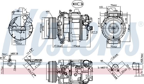 Nissens 890073 - Компрессор кондиционера autosila-amz.com