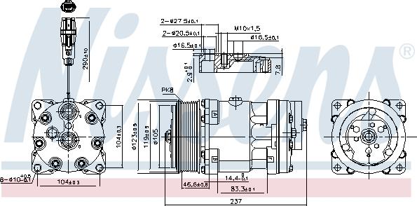 Nissens 890193 - Компрессор кондиционера MAN autosila-amz.com