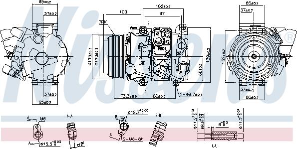 Nissens 890142 - Компрессор кондиционера TOYOTA HIGHLANDER / KLUGER 3.5 05.07-02.14 autosila-amz.com