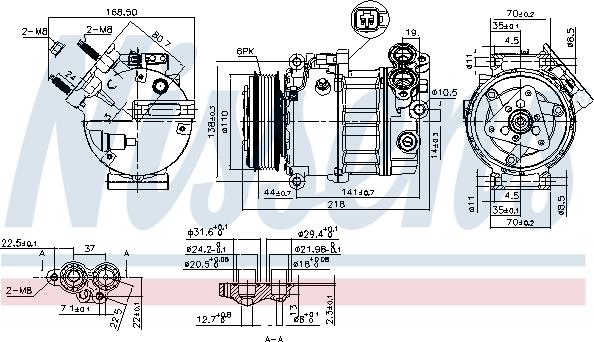 Nissens 890125 - Компрессор кондиционера FORD S-MAX (CA1) (06-) 1.6 TDCI autosila-amz.com