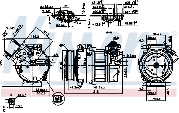 Nissens 890123 - компрессор кондиционера!\ Range Rover Sport 05>, Jaguar XF 08> autosila-amz.com