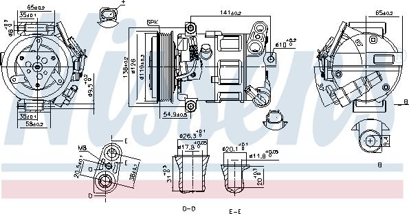 Nissens 890801 - Компрессор кондиционера autosila-amz.com