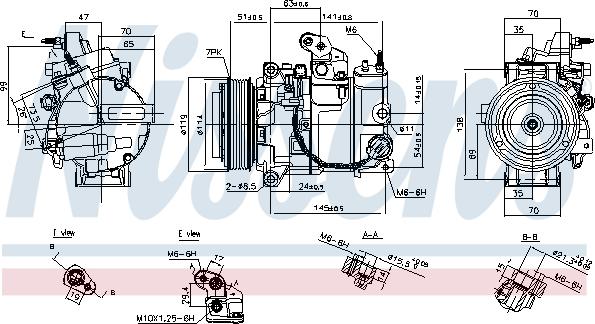 Nissens 890816 - Компрессор кондиционера INFINITI EX, FX, G, M, Q60, Q70, QX50 I, QX70 NISSAN 370Z 3.5/3.7 09.07- autosila-amz.com