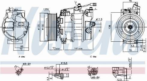 Nissens 890884 - Компрессор кондиционера autosila-amz.com