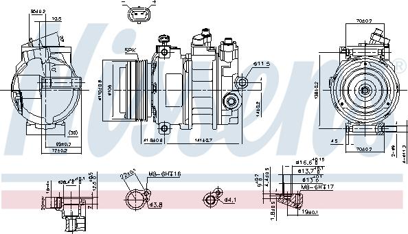 Nissens 89031 - Компрессор кондиционера OPEL ASTRA G, ASTRA G CLASSIC, ZAFIRA A 1.6-2.0 02.98-01.08 autosila-amz.com