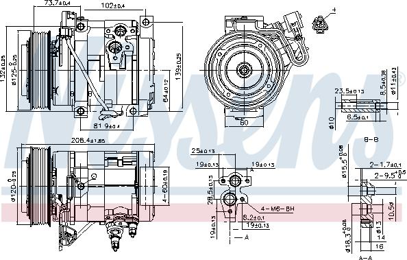 Nissens 890332 - компрессор кондиционера Toyota Land Cruiser 3.0 D-4D 03-10 autosila-amz.com