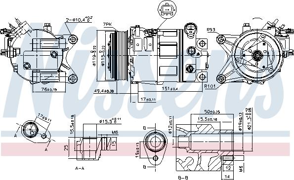 Nissens 890226 - Компрессор кондиционера NISSAN MURANO (Z51) (08-) 3.5 i V6 24V autosila-amz.com