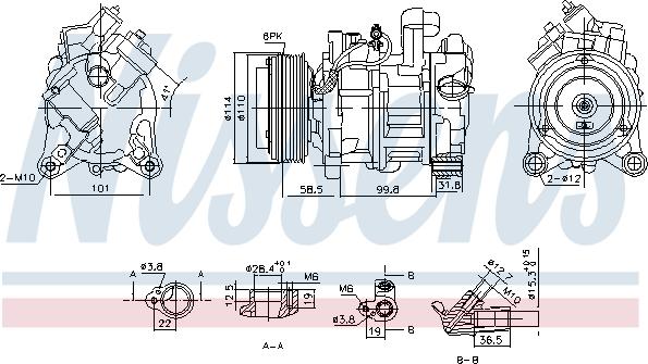 Nissens 890746 - Компрессор кондиционера autosila-amz.com