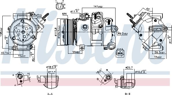 Nissens 890772 - Компрессор кондиционера autosila-amz.com